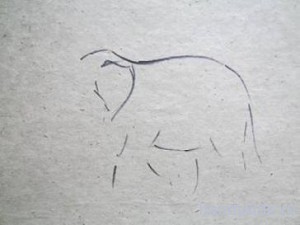 Поэтапный рисунок слона