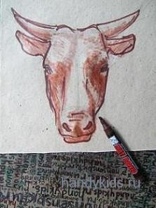Как нарисовать голову коровы