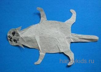  Выкройка  кошки из бумаги