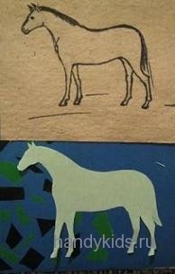  Рисунок и силуэт лошади