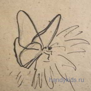  Рисуем сидящую бабочку поэтапно