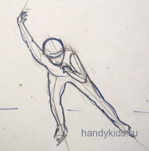  Как нарисовать конькобежца