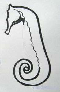 Как нарисовать морского конька