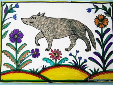 Лубочная картинка "Волк"