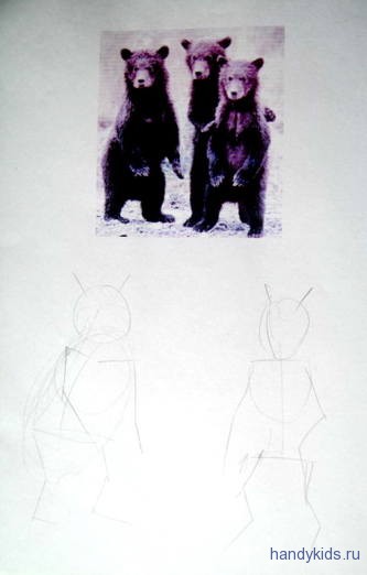 Как нарисовать мультяшного бурого медведя
