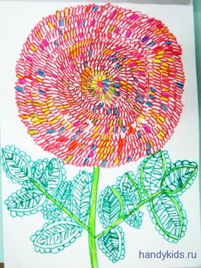Раскраска махровый цветок
