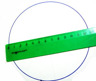 Измерим диаметр круга